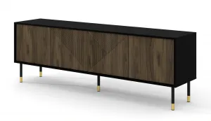 BIM TV stolík Woody 4D, 180 cm, čierny matný/pacifický orech