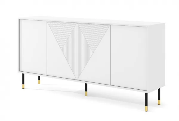 BIM Komoda Woody 4D, 180 cm, biely mat