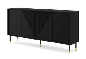 BIM Komoda Woody 4D, 180 cm, čierna matná
