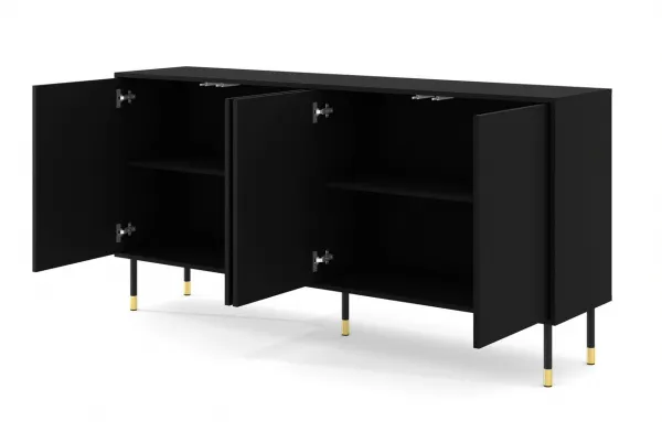 BIM Komoda Woody 4D, 180 cm, čierna matná
