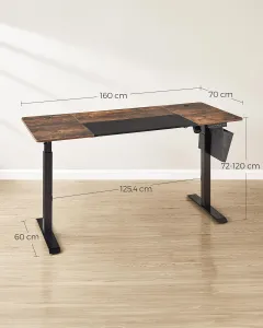 SONGMICS Elektricky výškovo nastaviteľný stôl 160 x 70 cm