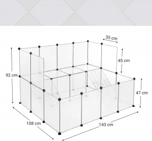 SONGMICS Ohrádka pre malé zvieratá 143 x 92 x 108 cm
