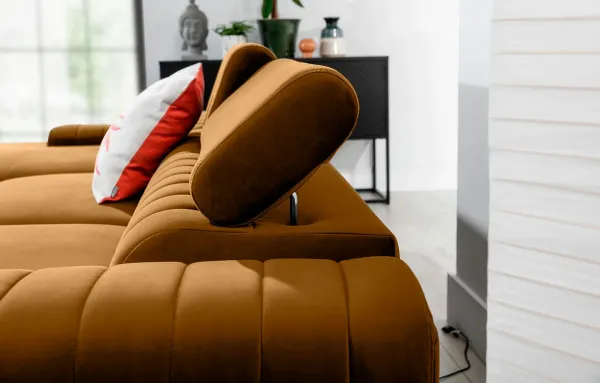 Eltap Rohová rozkládací sedací souprava GRAYSON 278 cm Nube 45 žlutá levá