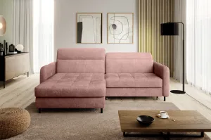 Eltap Rohová rozkládací sedací souprava GOMSI 228 cm Touch 24 růžová levá
