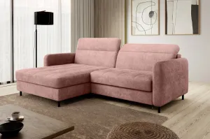 Eltap Rohová rozkládací sedací souprava GOMSI 228 cm Touch 24 růžová levá