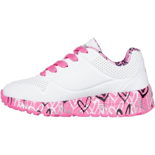 Skechers UNO LITE - LOVELY LUV Detská voľnočasová obuv, biela, veľkosť