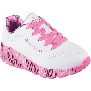 Skechers UNO LITE - LOVELY LUV Detská voľnočasová obuv, biela, veľkosť