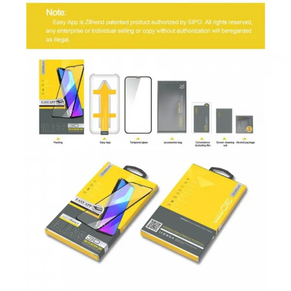 Zifriend, iPhone 12 Pro Max, 3D Tvrdené sklo Full Cover s aplikátorom, čierne