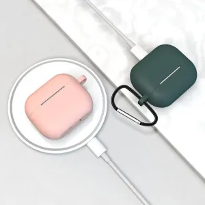 Mäkké silikónové púzdro na slúchadlá Apple AirPods 3 s klipom, ružové (púzdro D)