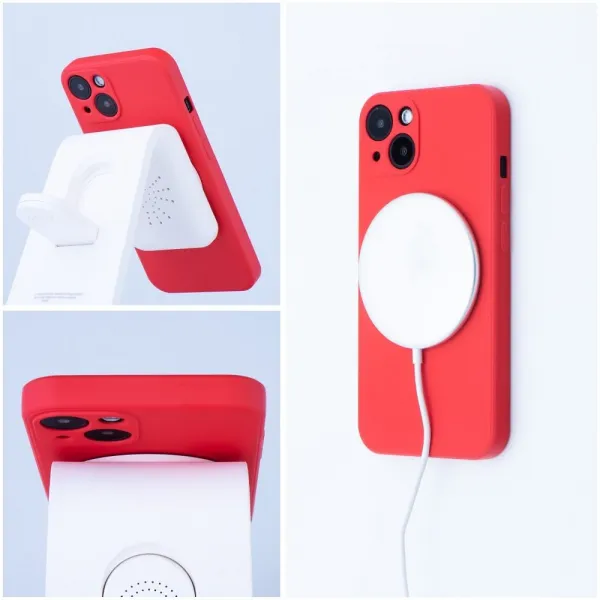 Obal Silicone Mag Cover, iPhone 17 Pro Max, červený