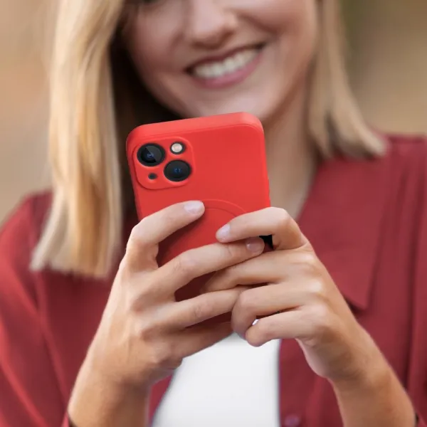 Obal Silicone Mag Cover, iPhone 17 Pro Max, červený