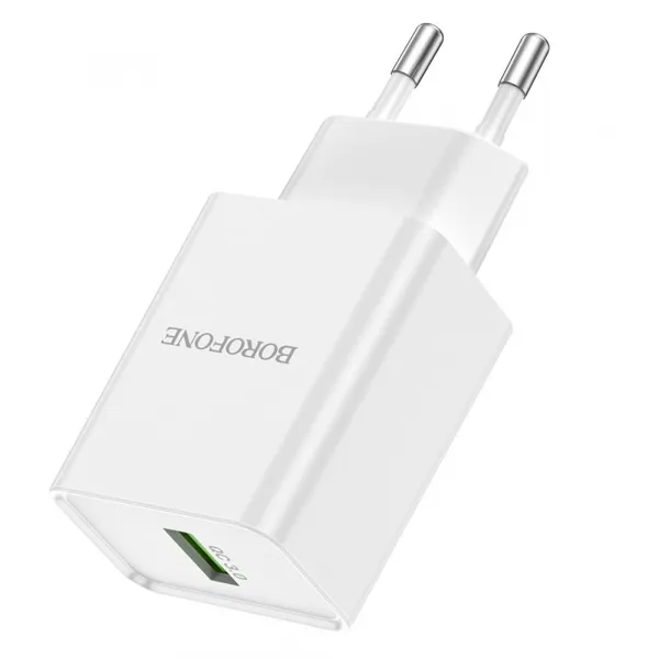 Borofone adaptér BN5 Jingrui - USB, QC 3.0, 18W, biela