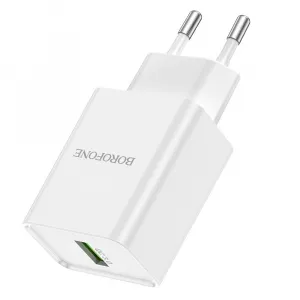 Borofone adaptér BN5 Jingrui - USB, QC 3.0, 18W, biela