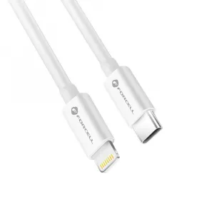 Forcell kábel USB-C - Lightning, MFi, 3A/9V, 30W, C901, 1m, biely