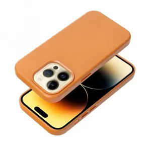 Leather Mag Cover obal, iPhone 15 Plus, oranžový