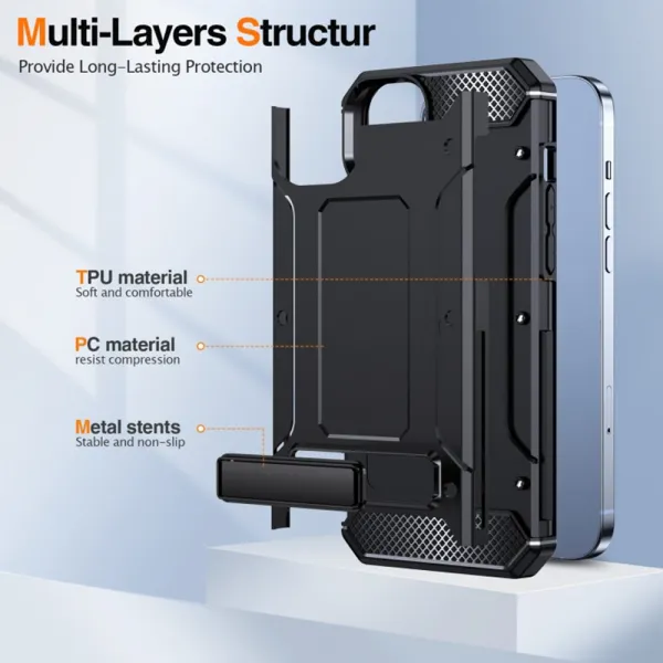 Techsuit Hybrid Armor Kickstand, iPhone 14 Pro Max, čierny