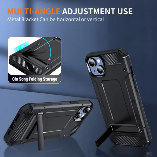 Techsuit Hybrid Armor Kickstand, iPhone 14 Pro Max, čierny