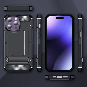 Techsuit Hybrid Armor Kickstand, iPhone 15 Pro Max, čierny