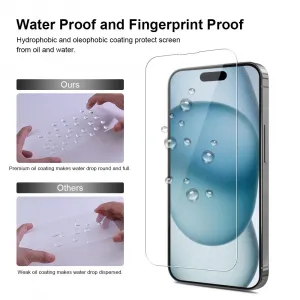 JP Long Pack Tvrdených skiel, 3 sklá na telefón s aplikátorom, iPhone 15 Plus