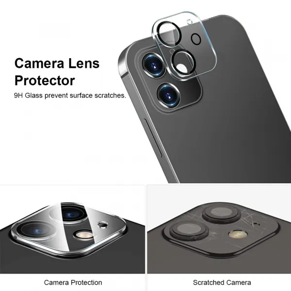 JP Full Pack Tvrdených skiel, 2x 3D sklo s aplikátorom + 2x sklo na šošovku, iPhone 12 Mini
