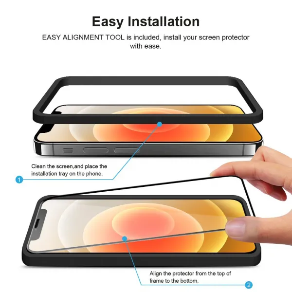 JP Full Pack Tvrdených skiel, 2x 3D sklo s aplikátorom + 2x sklo na šošovku, iPhone 12 Mini