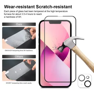 JP Full Pack Tvrdených skiel, 2x 3D sklo s aplikátorom + 2x sklo na šošovku, iPhone 13 Mini