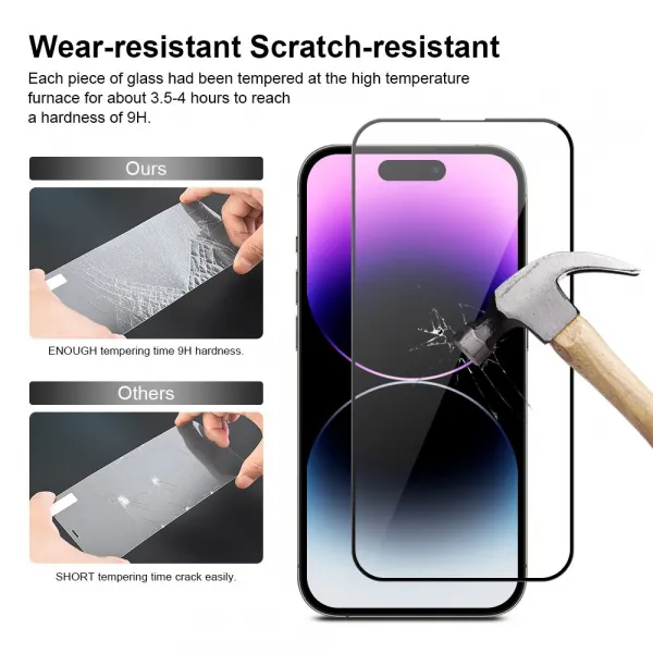 JP 3D sklo s inštalačným rámom, iPhone 14 Pro MAX, čierne