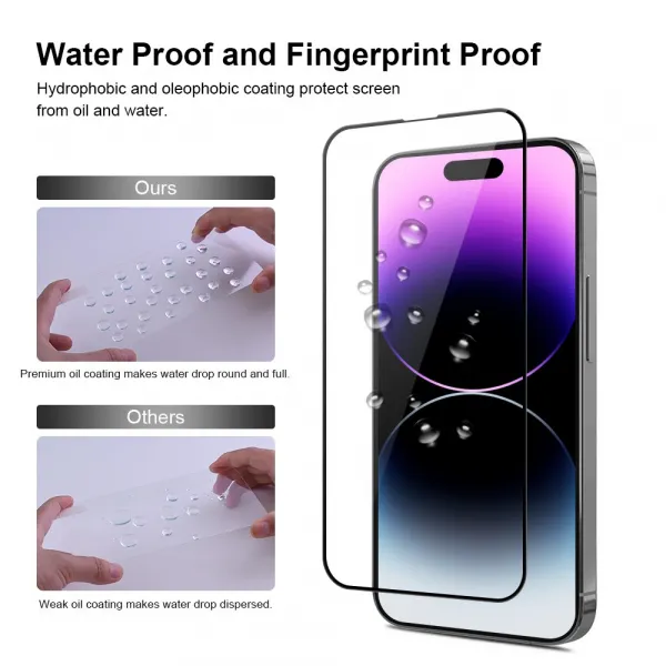 JP 3D sklo s inštalačným rámom, iPhone 14 Pro MAX, čierne