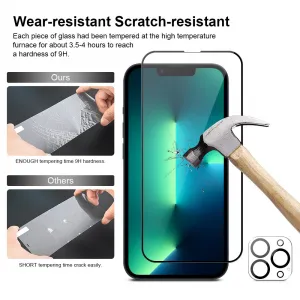 JP Full Pack Tvrdených skiel, 2x 3D sklo s aplikátorom + 2x sklo na šošovku, iPhone 13 Pro