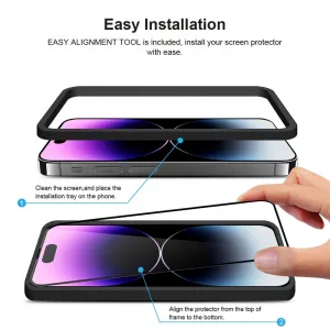 JP 3D sklo s inštalačným rámom, iPhone 14 Pro MAX, čierne