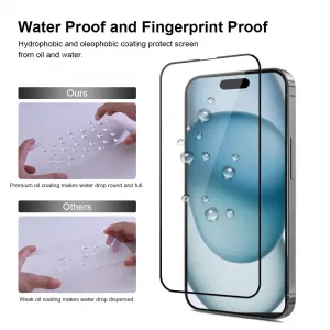 JP 3D sklo s inštalačným rámom, iPhone 15 Plus, čierne