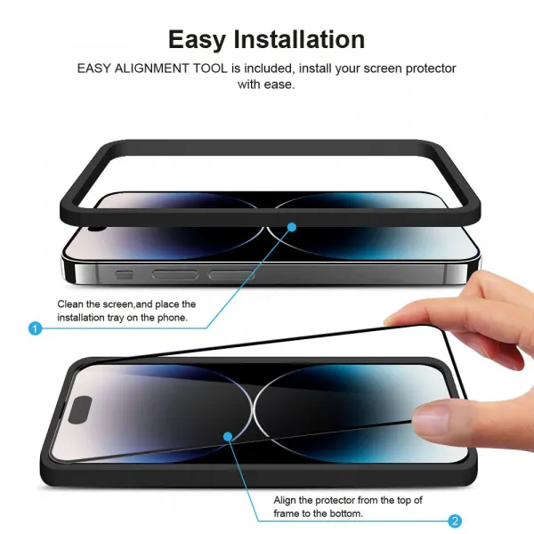 JP Full Pack Tvrdených skiel, 2x 3D sklo s aplikátorom + 2x sklo na šošovku, iPhone 14 Pro MAX