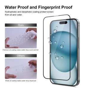 JP Full Pack Tvrdených skiel, 2x 3D sklo s aplikátorom + 2x sklo na šošovku, iPhone 15 Plus