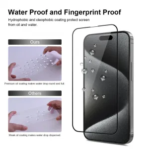 JP Full Pack Tvrdených skiel, 2x 3D sklo s aplikátorom + 2x sklo na šošovku, iPhone 15 Pro