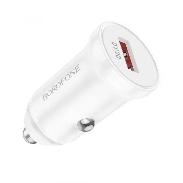 Borofone BZ18 adaptér do auta - USB - QC 3.0 18W, biely