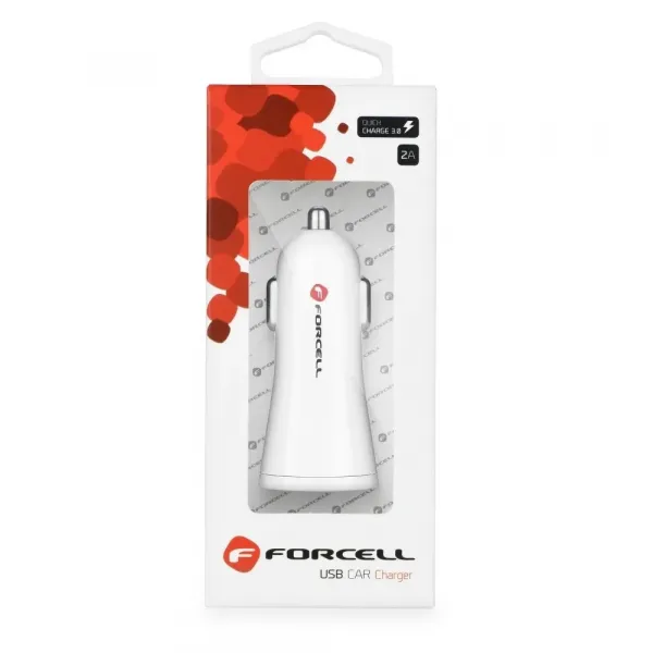Forcell adaptér do auta s konektorom USB, 2,4 A s funkciou Quick Charge 3.0