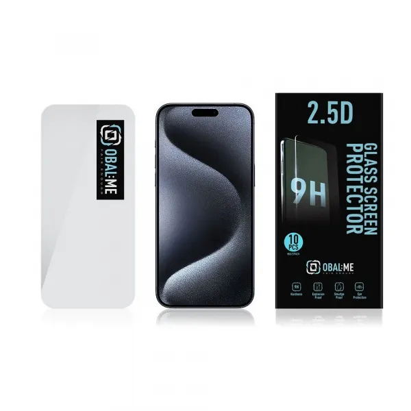 OBAL:ME Multipack 2.5D Tvrdené sklo, Apple iPhone 15 Pro, 10 ks
