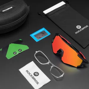 Rockbros 10182 Polarizované cyklistické okuliare, červené