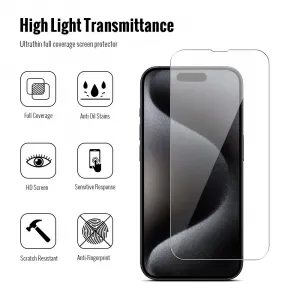 JP Combo pack, Súprava 2 tvrdených skiel a 2 sklíčok pre šošovku, iPhone 15 Pro