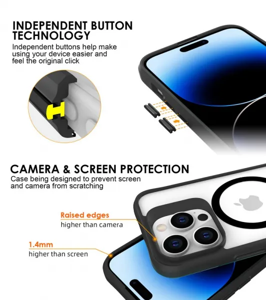 JP MagFit MagSafe obal s 3M SGS certifikátom, iPhone 16 Plus, čierny