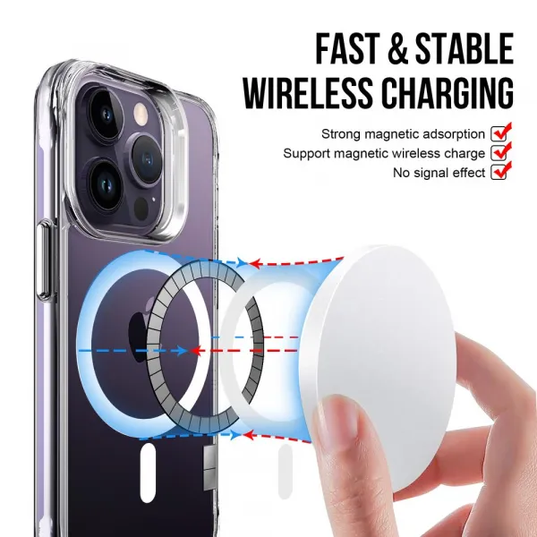 JP MagFit MagSafe obal s 3M SGS certifikátom, iPhone 13 Pro Max / 14 Pro Max, priehľadný