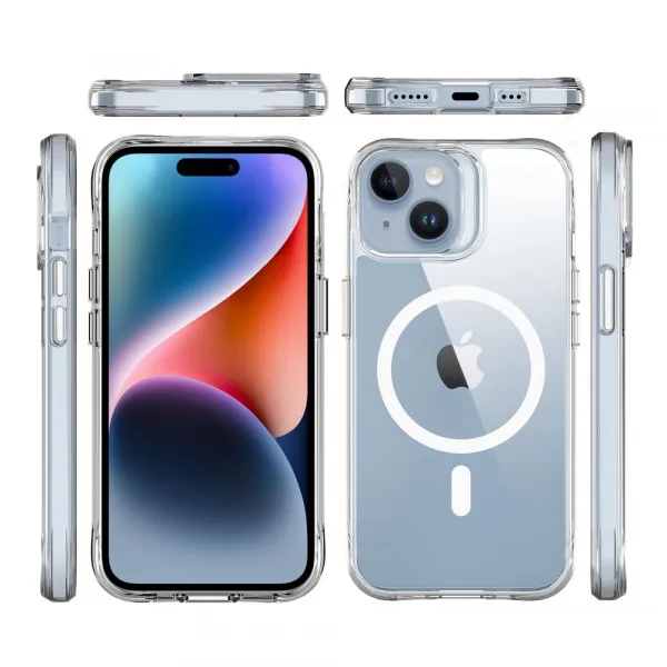 JP MagFit MagSafe obal s 3M SGS certifikátom, iPhone 15, priehľadný