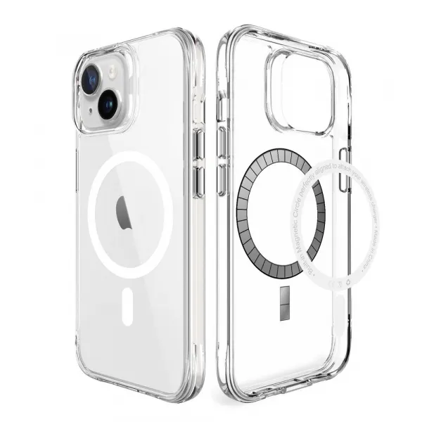 JP MagFit MagSafe obal s 3M SGS certifikátom, iPhone 15, priehľadný