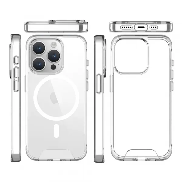 JP MagFit MagSafe obal s 1.2M SGS certifikátom, iPhone 15 Pro, priehľadný