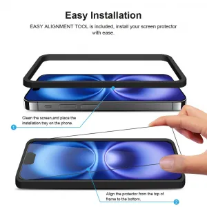 JP Long Pack Tvrdených skiel, 3 sklá na telefón s aplikátorom, iPhone 16 Plus