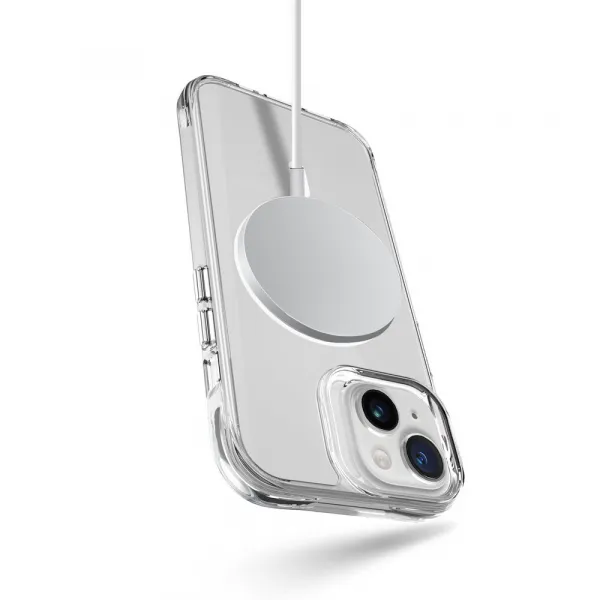 JP MagFit MagSafe obal s 3M SGS certifikátom, iPhone 15, priehľadný