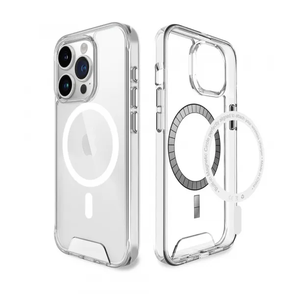 JP MagFit MagSafe obal s 1.2M SGS certifikátom, iPhone 15 Pro, priehľadný