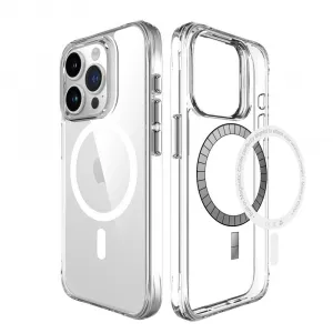 JP MagFit MagSafe obal s 3M SGS certifikátom, iPhone 15 Pro, priehľadný
