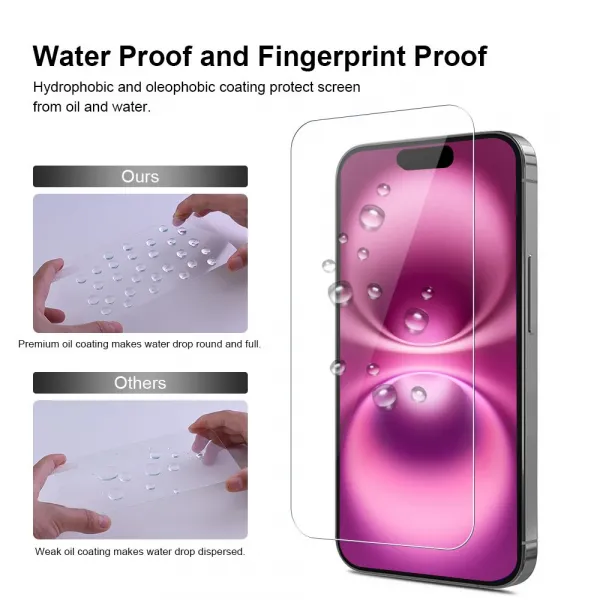 JP Mega Pack Tvrdených skiel, 3 sklá na telefón s aplikátorom + 2 sklá na šošovku, iPhone 16
