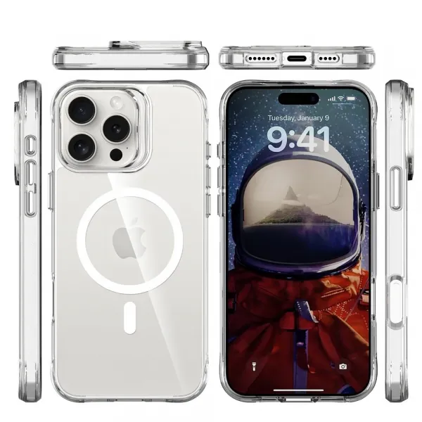 JP MagFit MagSafe obal s 3M SGS certifikátom, iPhone 16 Pro Max, priehľadný